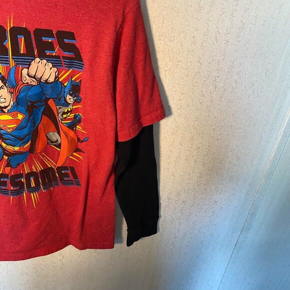 Justice League Of America Boys Heroes of Awesome Red Shirt XL 14/16 - Picture 3 of 8